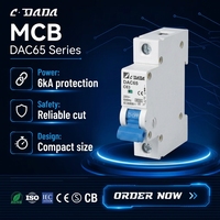 Disjoncteur miniature CDADA DAC65 4 pôles 63A, montage modulaire sur rail DIN