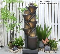 Fuente de Agua Interior Geométrica con Luz LED, Efecto Cascada, Fácil Montaje, Impermeable IP44, Decoración para Jardín y Patio