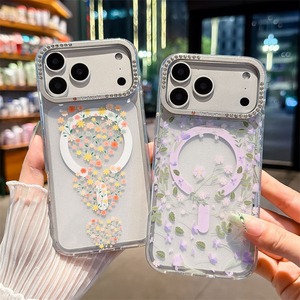 เคสโทรศัพท์กันกระแทก TPU ลายดอกไม้ใส พร้อมแม่เหล็กสำหรับชาร์จไร้สาย สำหรับ iPhone 17 Pro Max 16 15 Pro - Product Image 6