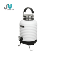 Carafe à eau en acier inoxydable avec robinet à pression et pieds pliables, distributeur de boissons à double paroi isolé pour le camping, sans BPA