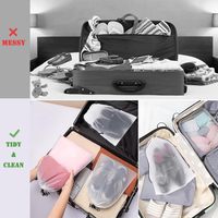 Grands sacs à chaussures de voyage à cordon 11.8in X 15.7in Stockage transparent portable avec corde pour hommes Chaussures pour femmes Chaussettes