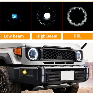 Pour Toyota Land Cruiser <span class=keywords><strong>2023</strong></span>+ Série LC76 LC70 : Kit de modernisation de phares LED avec anneaux lumineux Angel Eye et DRL, projecteurs de phares - Product Image 1