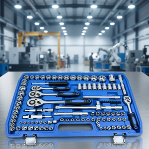 Juego de Herramientas Manuales, Llave de Trinquete, <span class=keywords><strong>Caja</strong></span> de Herramientas Combinada con Acero al Carbono sin Tratamiento Térmico y Estuche Rígido para Reparación de Automóviles - Product Image 2