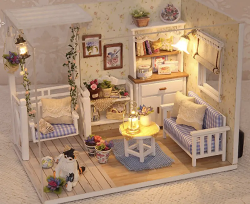 En gros enfant mini miniatures en bois bricolage maison de poupée en bois maison de poupée meubles jouets