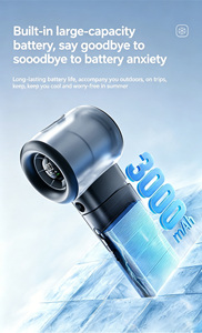 พัดลมมือถือความเร็วสูง 100 ระดับ ปรับได้ ชาร์จผ่าน Type-C ขนาดเล็ก พร้อมหน้าจอ LED ดิจิตอลอัจฉริยะ สำหรับใช้ในชีวิตประจำวัน - Product Image 6