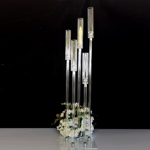 Bougeoir Kerzenhalter personnalisé Chandelier de <span class=keywords><strong>cristal</strong></span> Menorah Chandeliers en acrylique Centre de table - Product Image 1