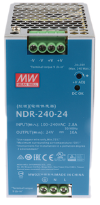 Alimentation électrique industrielle sur rail DIN NDR-240-24 240W 24VDC 10A AC/DC à sortie unique pour applications industrielles - Product Image 4
