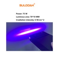 Lámpara de Curado UV LED Refrigerada por Aire de 75W SU-F751011O 395NM 75x10mm para Precurado de Resina UV en Impresoras de Inyección de Tinta Ricoh G5 G6