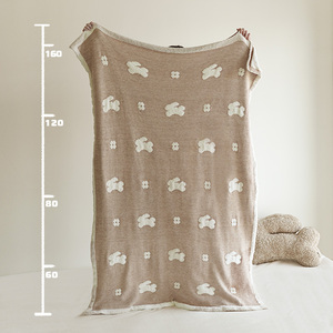 Decoración del hogar sofá habitación <span class=keywords><strong>de</strong></span> los niños medio forro polar <span class=keywords><strong>de</strong></span> punto 120x160 chal alfombras lindas conejo mantas <span class=keywords><strong>de</strong></span> lana para niños manta <span class=keywords><strong>de</strong></span> sofá - Product Image 1