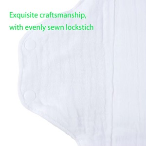 Serviette hygiénique réutilisable en coton blanc respirant et doux pour la peau, pour femmes et hommes, pour l'incontinence, de haute qualité - Product Image 4