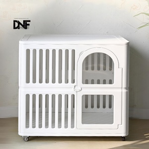 Iron <strong>Stainless</strong> <strong>Steel</strong> <strong>Dog</strong> Crate Wheels Foldable Durable Water Resistant Medium <strong>Dog</strong> Play Pen Solid White <strong>Kennel</strong> Box 25 lb Capacity - Product Image 1