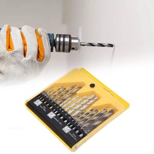 Jeu de 16 forets multifonctions en acier rapide HSS hélicoïdal pour maçonnerie et travail du bois avec cannelure droite ronde en spirale - Product Image 3