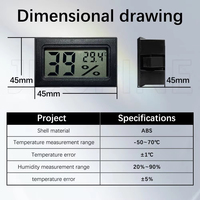 Thermomètre hygromètre numérique mini Printex pour boîte de rangement de filament d'imprimante 3D, moniteur intégré LCD de température et d'humidité