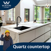 Dalle de quartz platine Wayon Borage, gris avec veines dorées, panneau de pierre moderne, durable, imperméable, écologique, pour cuisine, hôtel, plan de travail, garantie 5 ans