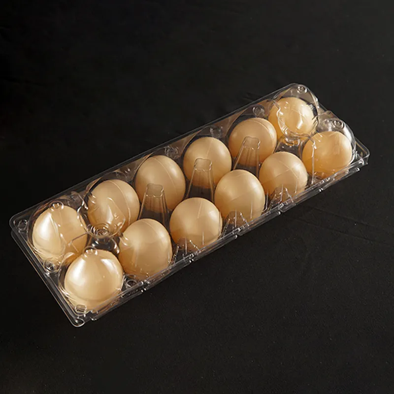 Biểu tượng tùy chỉnh thiết kế mới khay trứng nhựa cho 12 tế bào trong suốt rõ ràng Pet Egg container