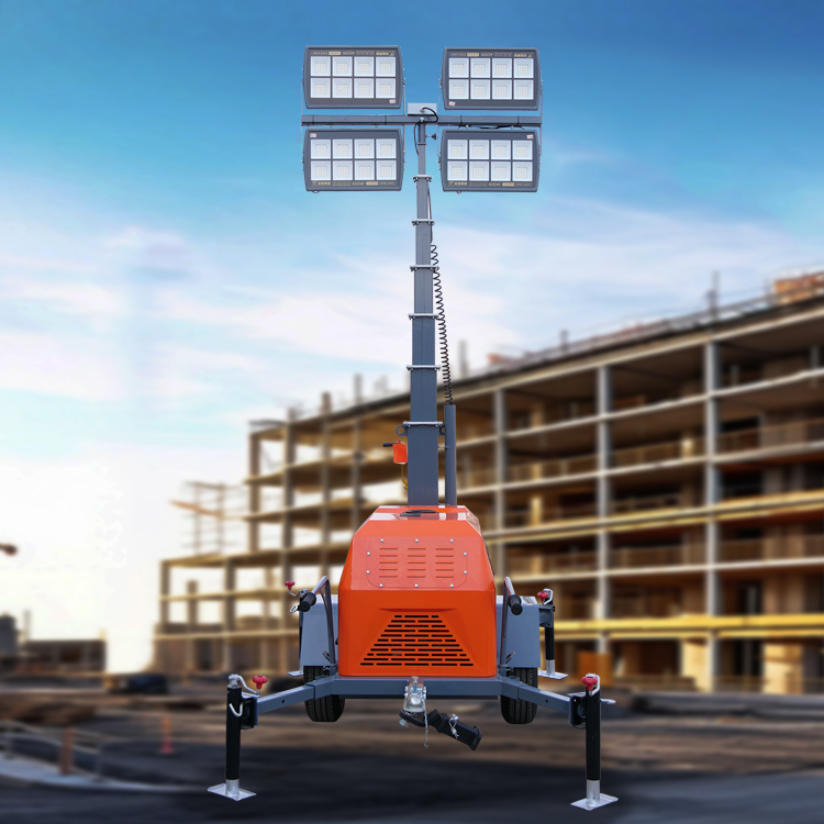 High Mast Lighting Tower Diesel Engine Light Tower Outdoor Diesel Mobile Lighting Tower
