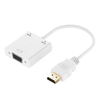 Adaptador HDMI a VGA chapado en oro de 1080P, Cable de Audio de 3,5mm y Cable de alimentación Micro USB para PS4, portátil y HDTV