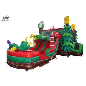 Château gonflable en PVC sur le thème de Noël personnalisé pour adultes, toboggan, qualité commerciale, fabriqué en Chine pour une utilisation en garderie en extérieur - Product Image 2