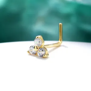 Nuovo <span class=keywords><strong>Piercing</strong></span> al <span class=keywords><strong>Naso</strong></span> con Triplo CZ, Anello a L per <span class=keywords><strong>Naso</strong></span> 20G in <span class=keywords><strong>Argento</strong></span> Sterling S925, Gioielli Moda per Corpo per Donne e Uomini - Product Image 6