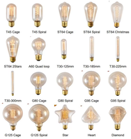 Ampoule rétro Edison E27 220V 40W ST58 ST64 G80 G95 G125 T45 T30 A19 Ampoule à filament incandescente Ampoules vintage Lampe Edison