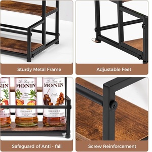 Ripiano da esposizione <span class=keywords><strong>per</strong></span> bottiglie di liquore a 2 livelli portabottiglie a 2 livelli <span class=keywords><strong>per</strong></span> ripiani <span class=keywords><strong>per</strong></span> whisky vino <span class=keywords><strong>per</strong></span> organizzatori di casa - Product Image 6