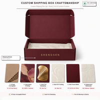 Boîtes d'expédition en papier ondulé rouge personnalisées pour les marques de vêtements, boîtes en papier pour l'e-commerce, expédition en ligne, ensemble de boîtes avec logo