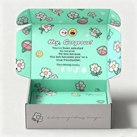 Boîtes d'expédition postales de produits de beauté Emballage postal personnalisé en carton ondulé cosmétique de couleur verte avec logo