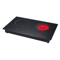 Table de cuisson à induction électrique personnalisable de haute performance In-Smart à 2 foyers avec surface en céramique/verre
