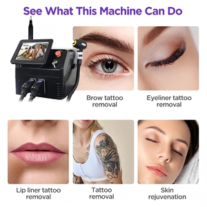 Appareil 2-en-1 de suppression de tatouages et de maquillage au laser picoseconde, peeling au carbone, et épilation au laser diode 3 longueurs d'onde (755nm, 808nm, 1064nm) - Product Image 2