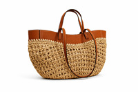 Sac fourre-tout en paille tressée à double poignée RTS Designer, avec dessus en cuir PU, sac à bandoulière de plage pour femme, grand sac à main color block