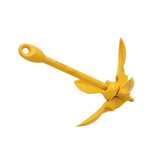 Ancre pliante en acier au carbone galvanisé à chaud jaune ISURE MARINE 1,5 kg, accessoires marins pour bateau, yacht, navire - Product Image 4