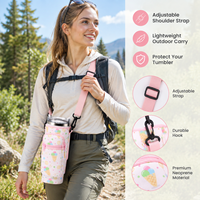 Manchon de tasse en polyester avec sangle d'épaule réglable, thermique, multi-usage, directement de l'usine, pour randonnée, camping, voyage, gobelet, tasse, utilisation en extérieur