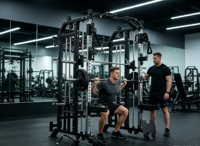 Machine Smith multifonctionnelle pour la musculation, équipement de fitness personnalisé avec logo, pour exercices de press à la poitrine, aux épaules et aux jambes, pour la musculation en salle.