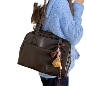 Sac fourre-tout à bandoulière en daim grande capacité, style vintage bohème pour femme, avec fermeture éclair et doublure en polyester - Product Image 1