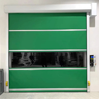Puertas Enrollables de Acero Inoxidable y Aleación de Aluminio para Exteriores, Control Digital PLC, Tratamiento de Superficie Impermeable/Antiviento para Almacenes