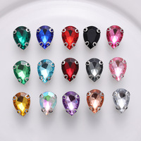 Strass acryliques à coudre de tailles variées, à dos plat, avec griffes argentées et dorées, pierres de cristal pour la décoration de vêtements et l'artisanat
