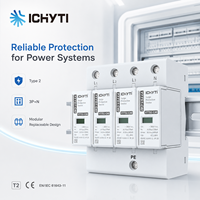 Dispositif de protection contre les surtensions AC 3P+N Type 2 SPD 385V 40kA Imax 20kA en conformité avec la norme EN IEC 61643-11, parafoudre sur rail DIN pour système triphasé