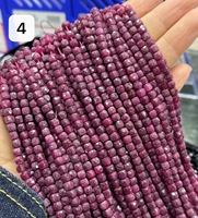 Perles cubiques facettées 4x4mm en améthyste, lapis-lazuli et émeraude naturelles pour la fabrication de bijoux