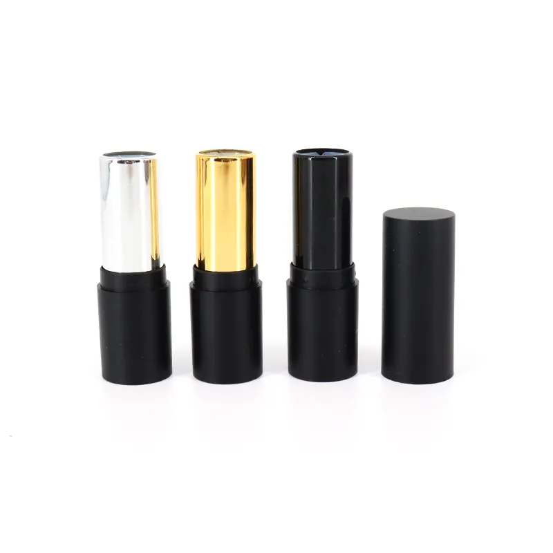 black plastic 3.5ml lip gloss containers tube empty black silver gold lip gloss wand tubes