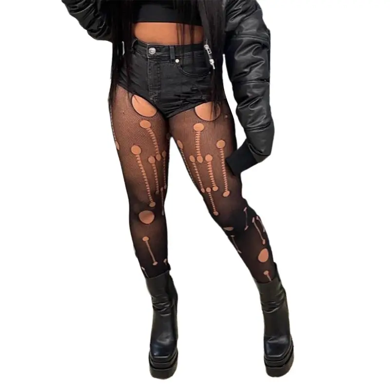 Модные прозрачные леггинсы с высокой талией, черные сетчатые брюки, сексуальные колготки, женские ажурные леггинсы, 2022