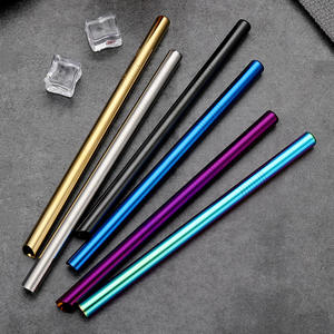 Ensemble de paille Boba en acier inoxydable 316 réutilisable et écologique de vente chaude pailles pliées de 12mm emballées individuellement avec brosse de nettoyage - Product Image 4