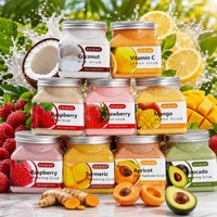 Gommage corporel naturel 9 saveurs à marque privée, exfoliant au sucre et au sel, blanchissant, hydratant, éliminateur de peaux mortes pour spa à domicile et soins de la peau