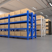 Étagères de stockage en acier laminé à froid, robustes, réglables, pour entrepôt et centre logistique, avec finition thermolaquée