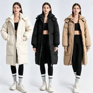Chaqueta de Plumón para Mujer, Estilo Urbano Europeo y Americano, Casual, con Capucha, <span class=keywords><strong>Impermeable</strong></span>, Holgada, Gruesa y Cálida - Product Image 1