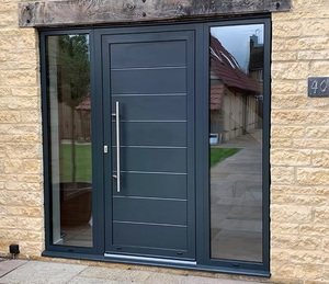 현대 중국 프랑스 디자인 스틸 캐스트 알루미늄 도어 입구 스윙 잠금 장치 열기-빌라 및 홀 외부 피벗 용 - Product Image 2