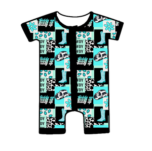 Bambu Kısa Fermuarlı Tulum Pijama Batı Tarzı Kısa Fermuarlı Tulum - Product Image 3