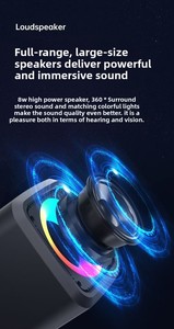 Waterproof Mini Soundbar <strong>Speaker</strong> Built-in Wireless Stereo Subwoofer RGB LED Lighting For Home Theater Party Karaoke Use - Product Image 3