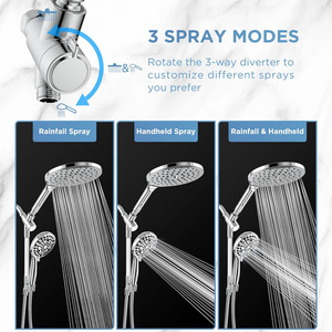 Ensemble de <span class=keywords><strong>Douche</strong></span> Double Luxe avec 10 Modes de Jet, Système de <span class=keywords><strong>Douche</strong></span> Pluie Haute Pression Intégré pour Salle de Bain - Product Image 6