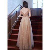 S7479F Robe de Soirée Longue Élégante et Digne pour Femme, Idéale pour Banquets d'Été, avec Paillettes