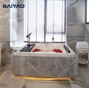<span class=keywords><strong>Baignoire</strong></span> Jacuzzi à Hydrothérapie en Acrylique pour Deux Personnes, Intégrée au Mur, pour Salle de Bain - Product Image 5